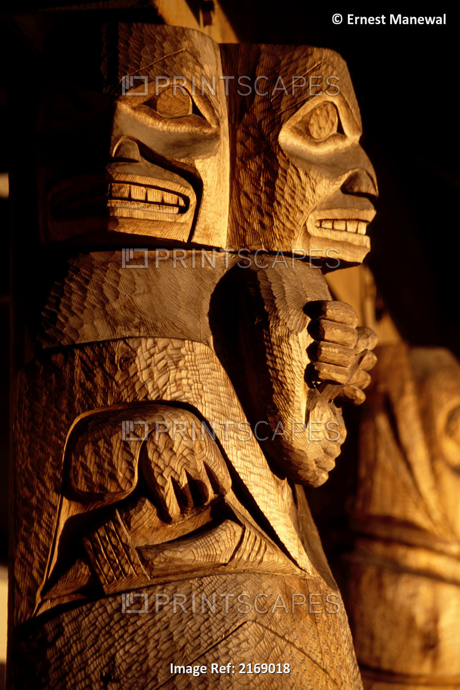 Detail Of Indian Totem Poles Sitka Southeast Alaska