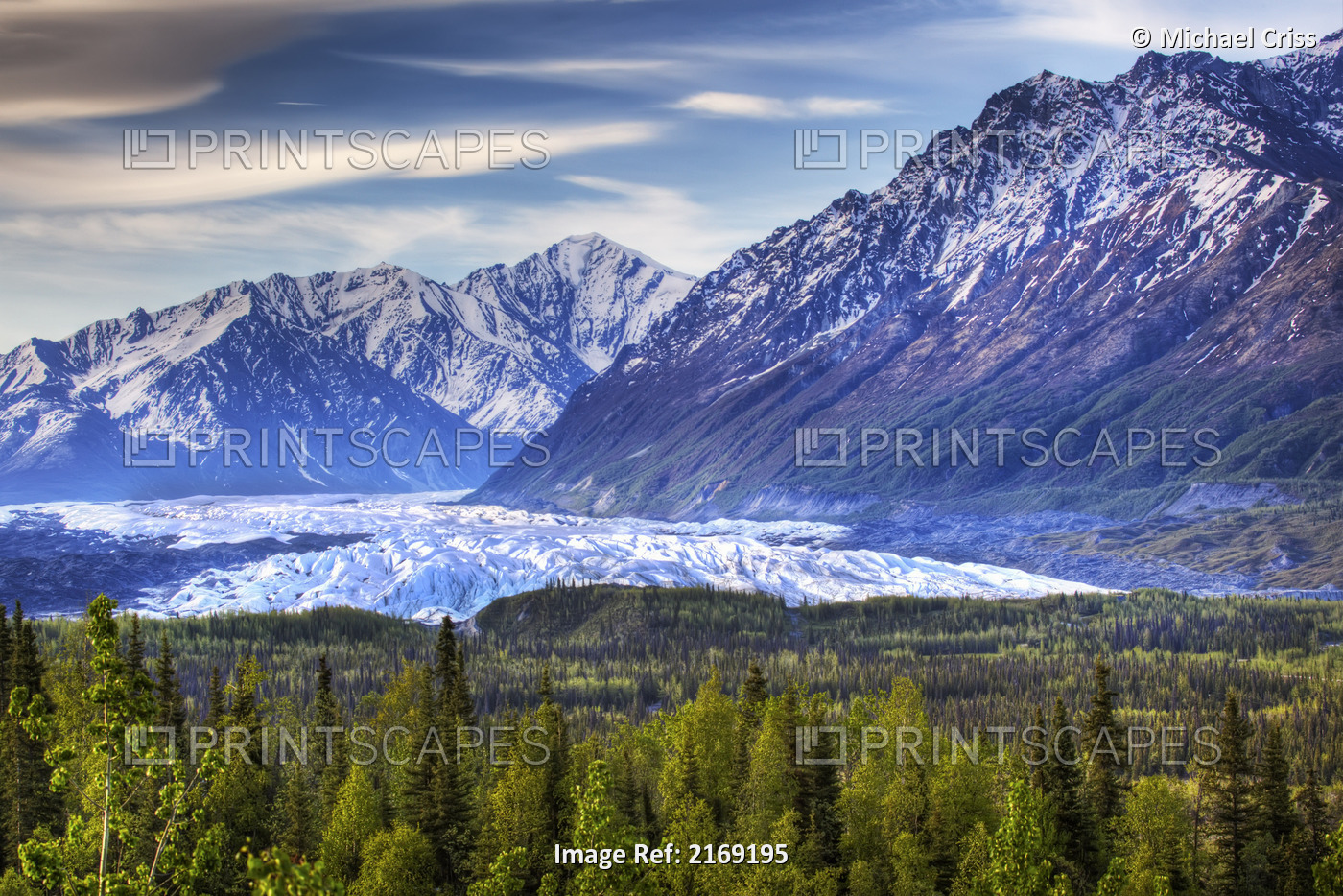 Scenic View Of Matanuska Glacier As Seen From The Glenn Highway In Southcentral ...