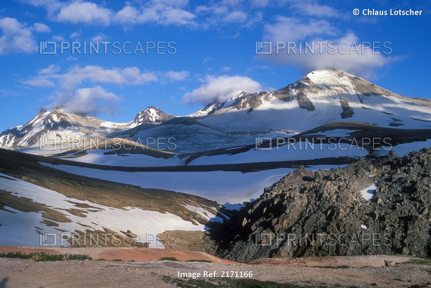 Scenic View Of The Novarupta Volcano Lava Dome With Mount Katmai And Trident ...