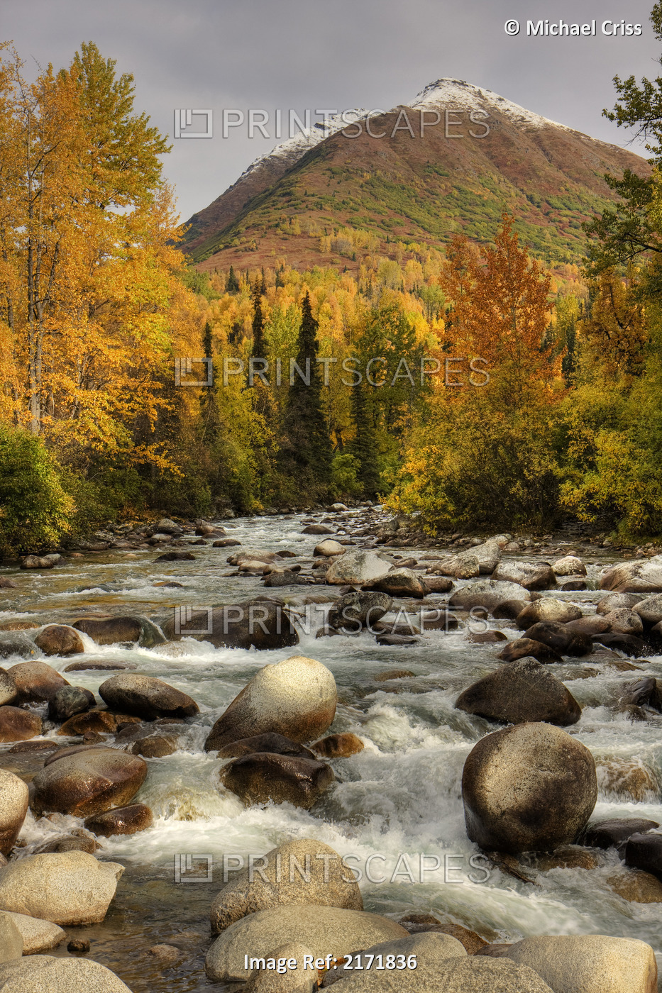 Scenic View Of The Little Susitna River At The Entrance To Hatcher Pass During ...