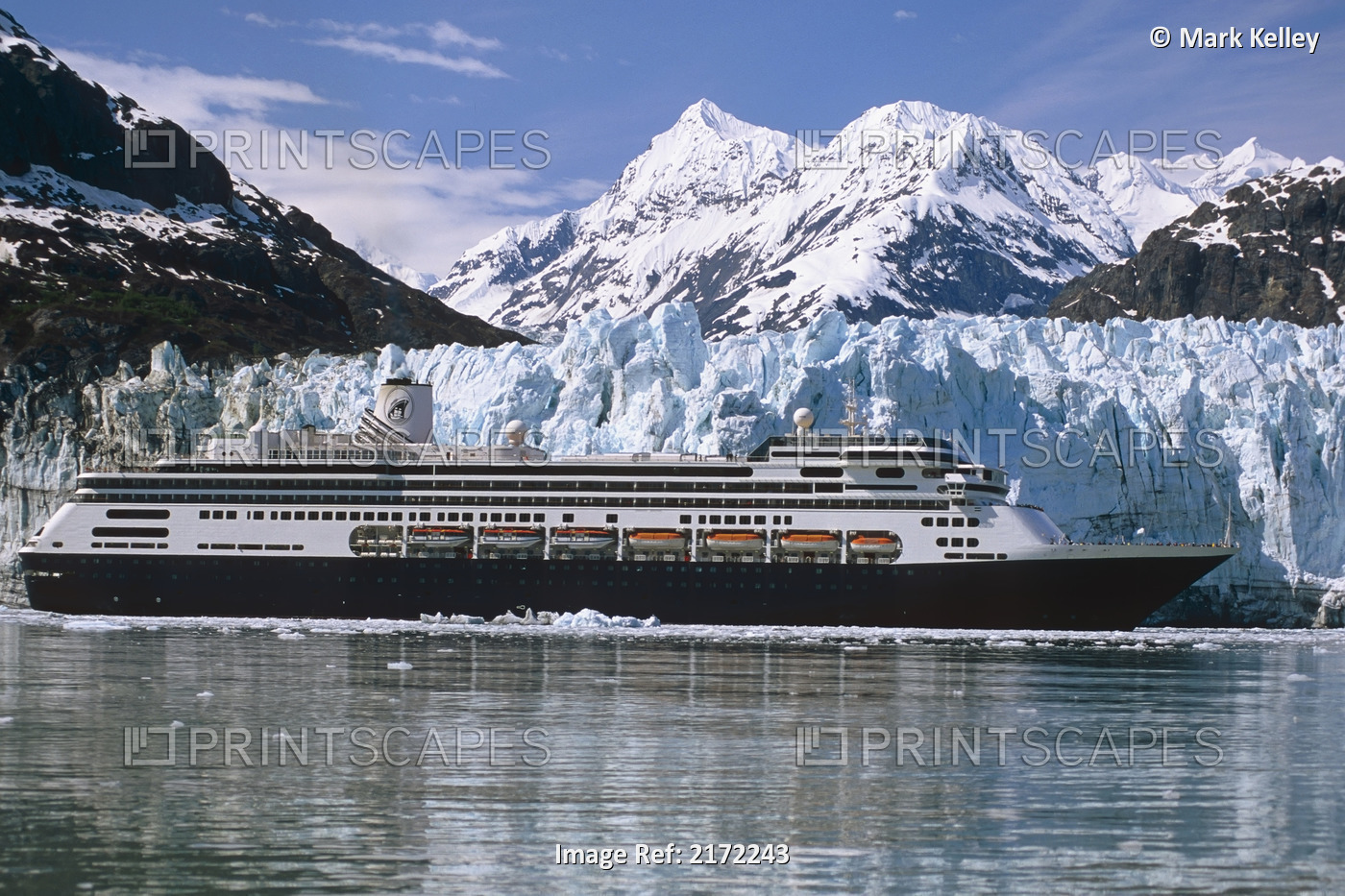 Holland America Cruiseship *Zaandam* In Front Of Margerie Glacier, Glacier Bay ...