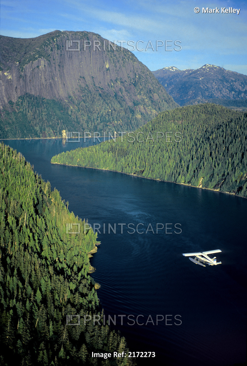 Aerial View Of Float Plane Flying Over Misty Fjords' *Punchbowl* In Southeast ...
