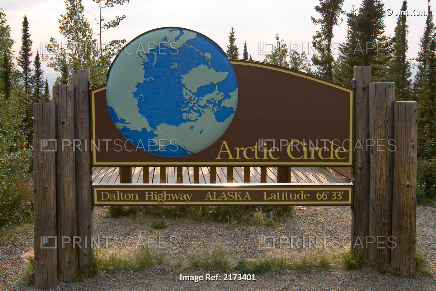 Arctic Circle Sign Along Dalton Highway Arctic Alaska Summer Brooks Range