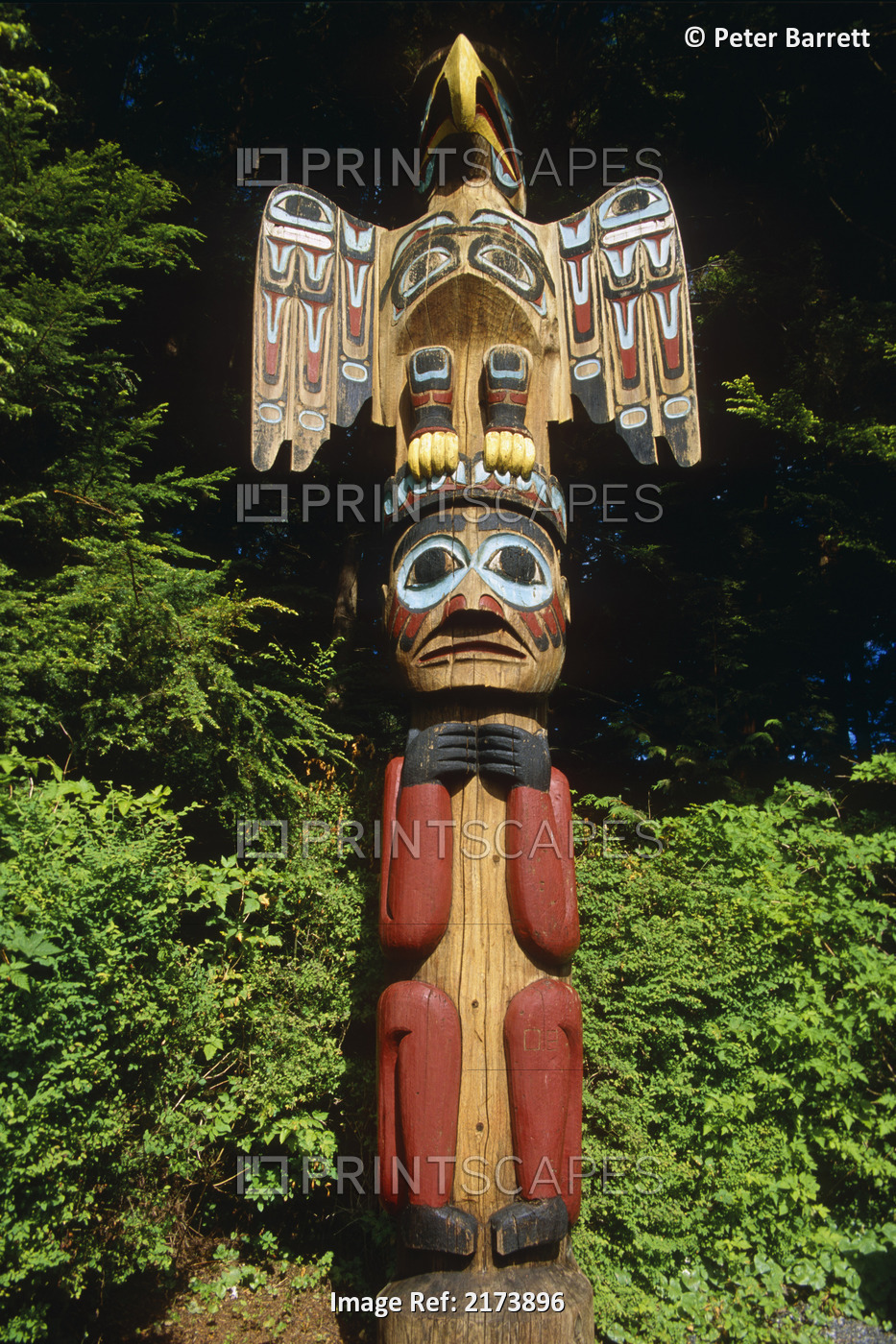 Closeup Of Totem Pole @ Totem Bight State Historical Park, Ketchikan Alaska, Se ...