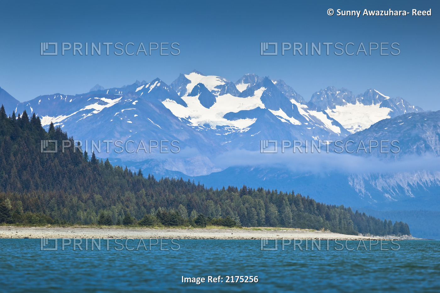 Scenic View Of Coastal Mountains And Muir Inlet, Glacier Bay National Park & ...