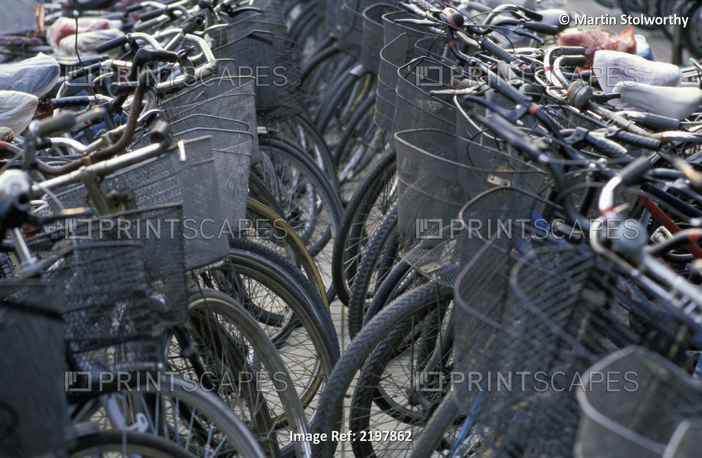 China, Parked Bicycles; Beijing