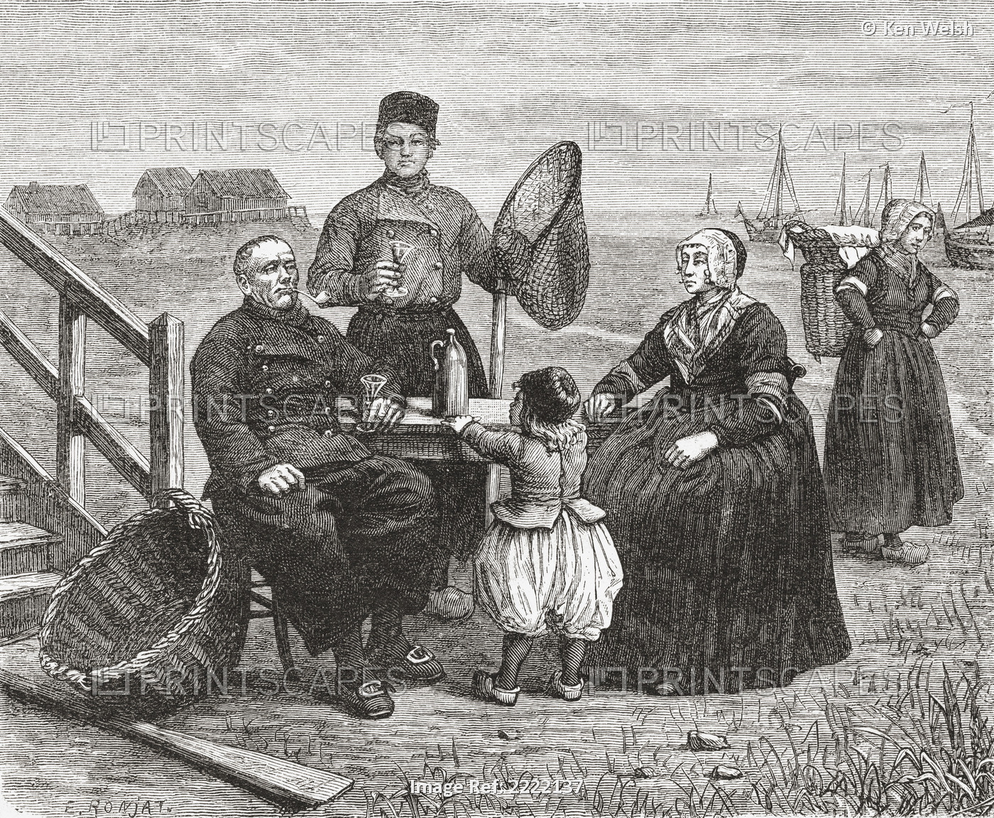 A Family From Urk, Flevoland, The Netherlands In The 19Th Century, When Urk Was ...