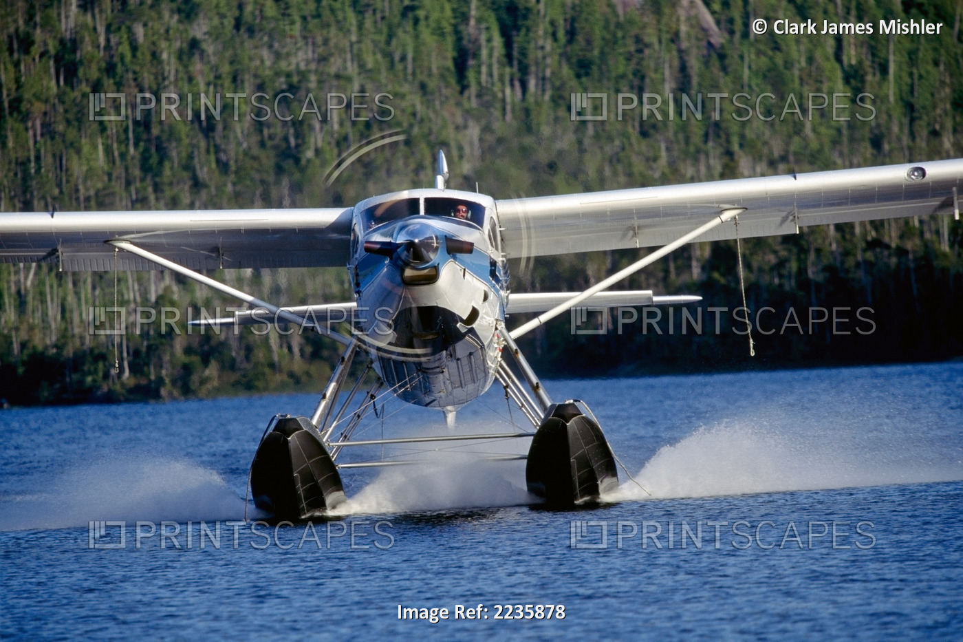 Turbo Powered Otter On Floats Over Lake Taquan Air Southeast Alaska