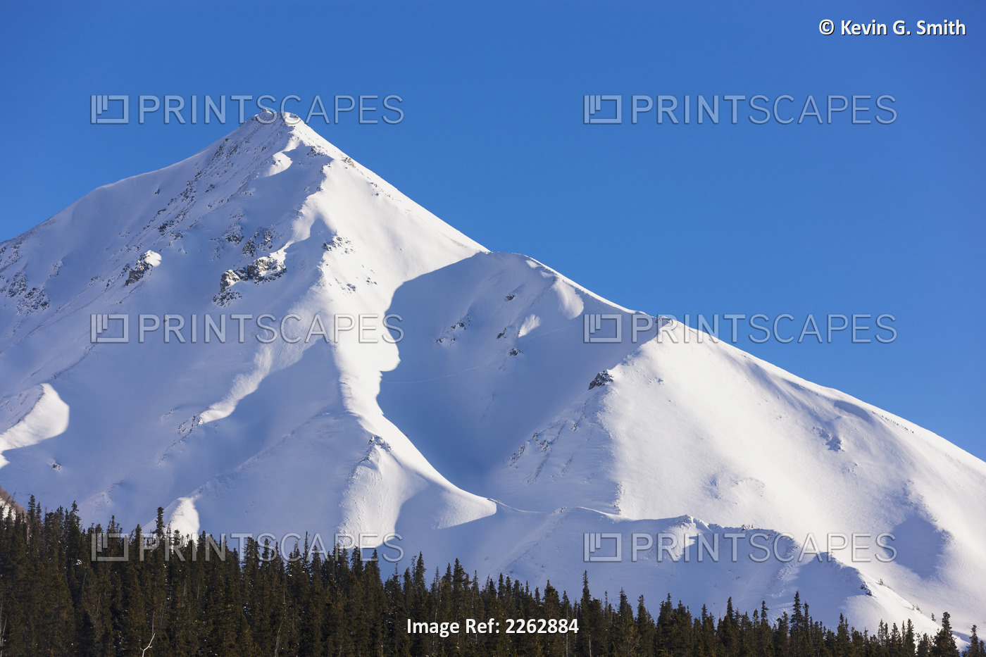 A snowcovered mountain alongside the richardson highway interior alaska; Alaska ...