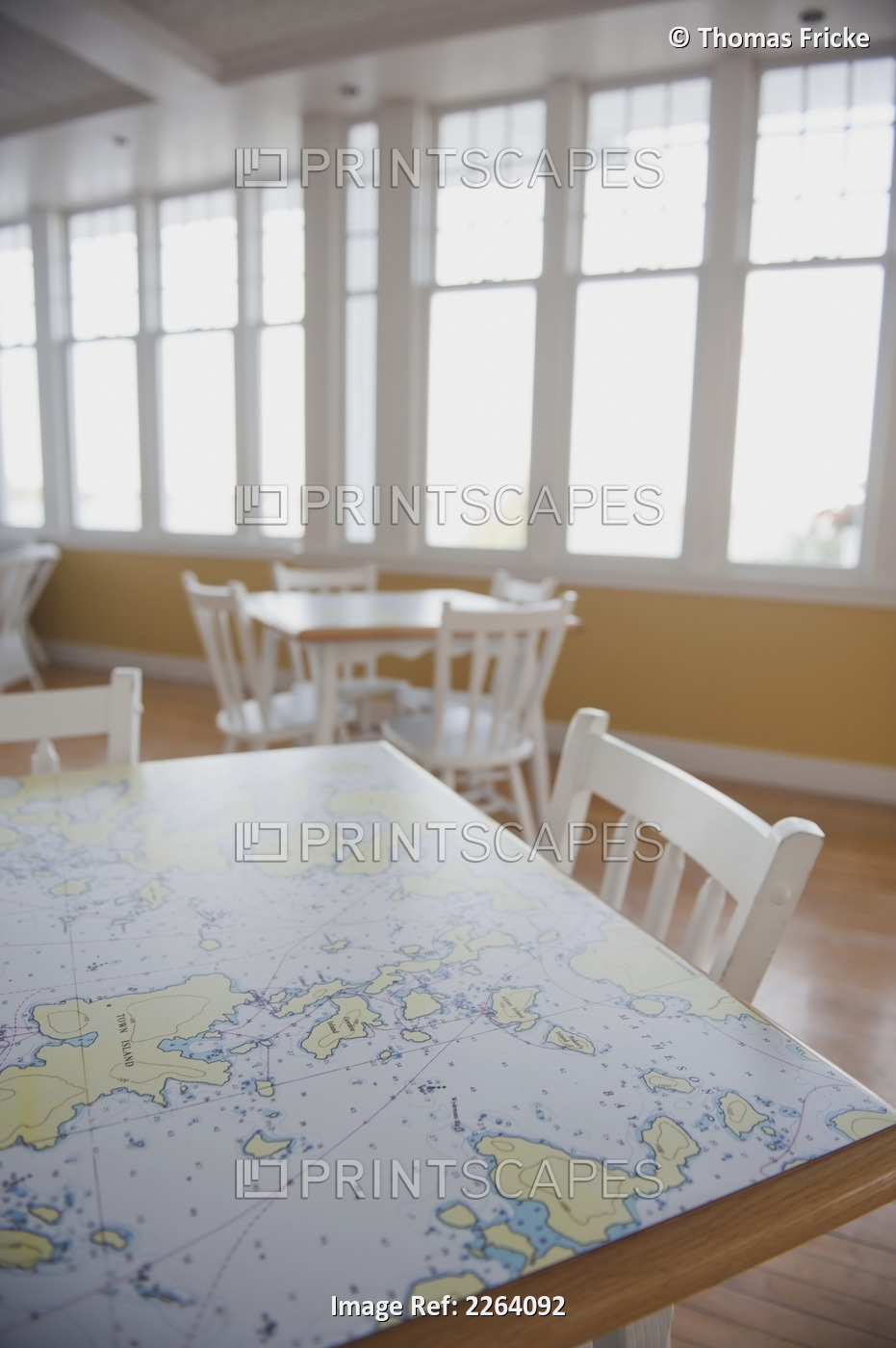 Table With Map Surface Inside The Royal Lake Of The Woods Yacht Club; Kenora ...