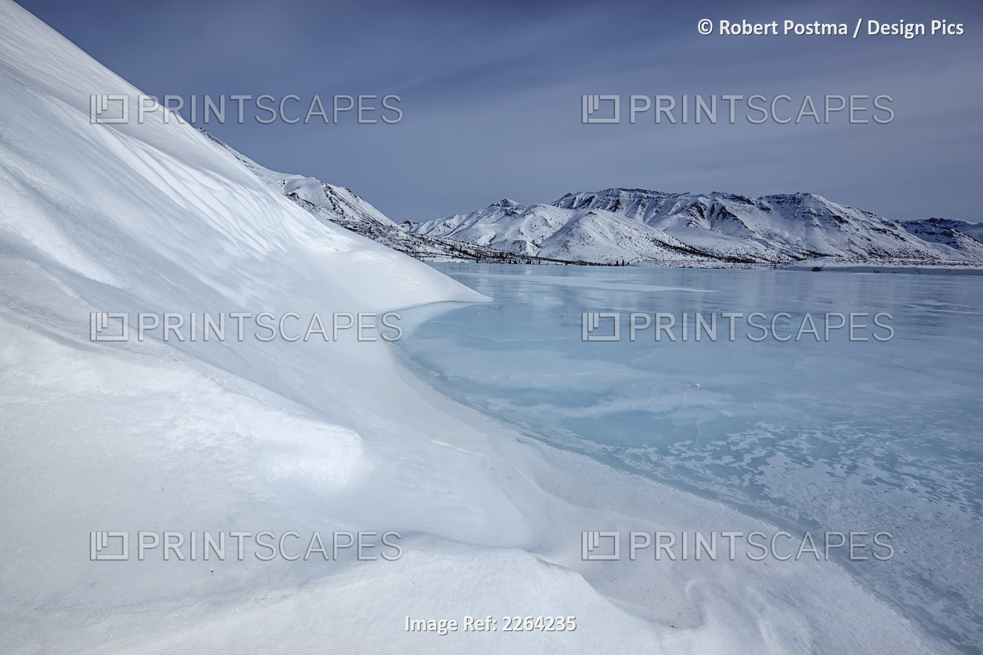 The frozen klondike river along the dempster highway in tombstone territorial ...