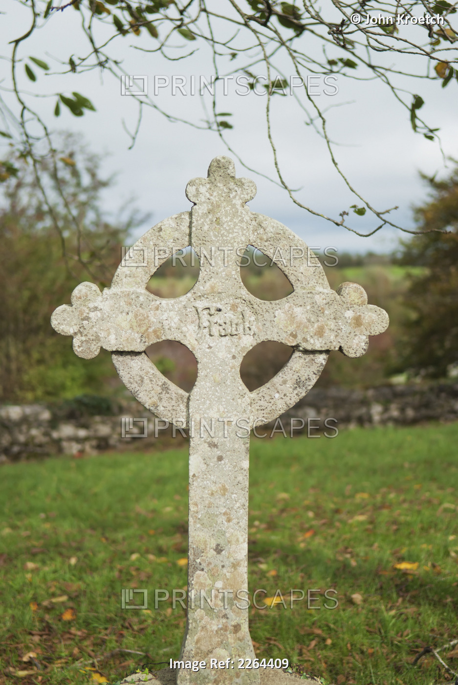 A celtic cross tombstone;Ireland