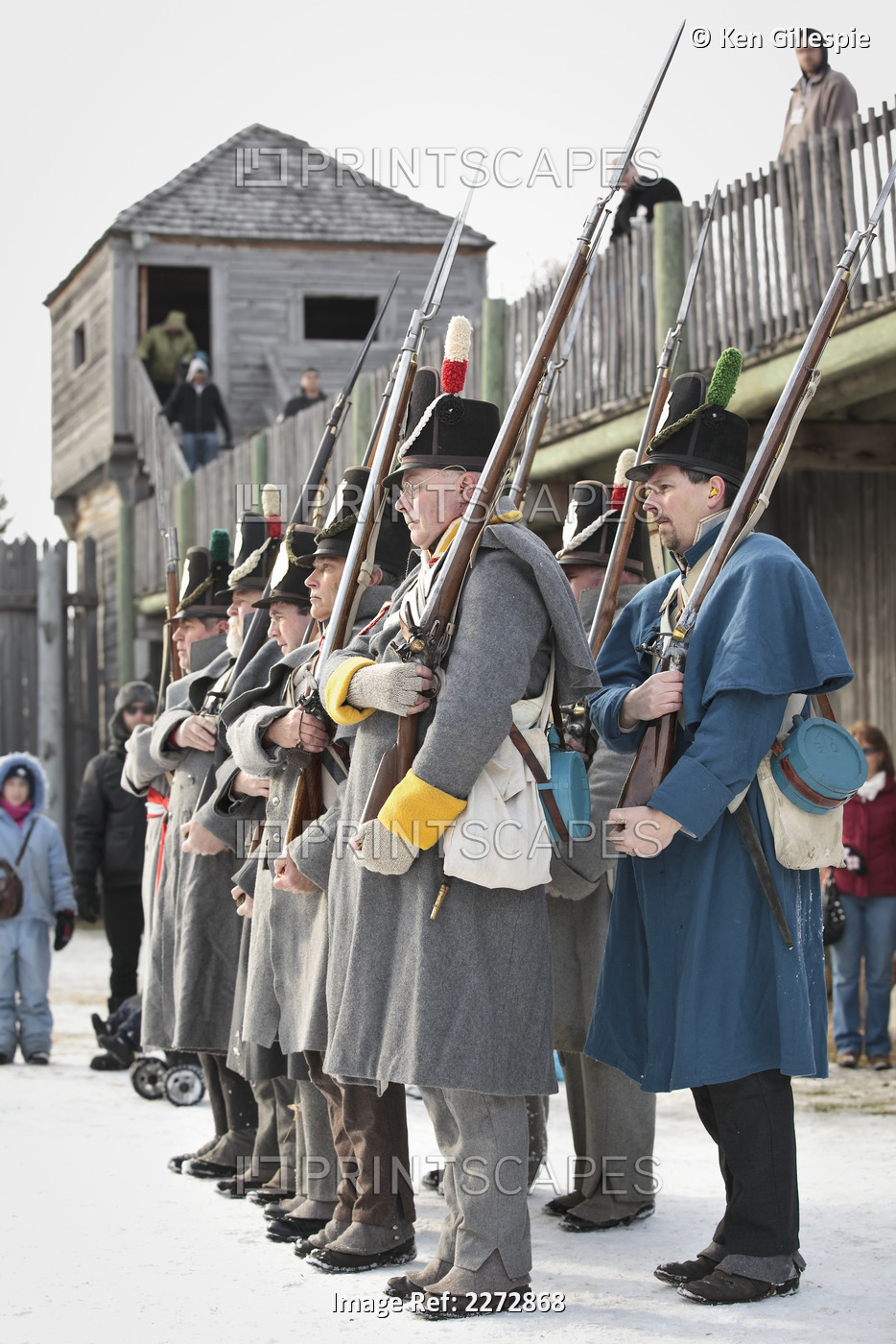 Soldiers in british period military costume festival du voyageur; winnipeg ...