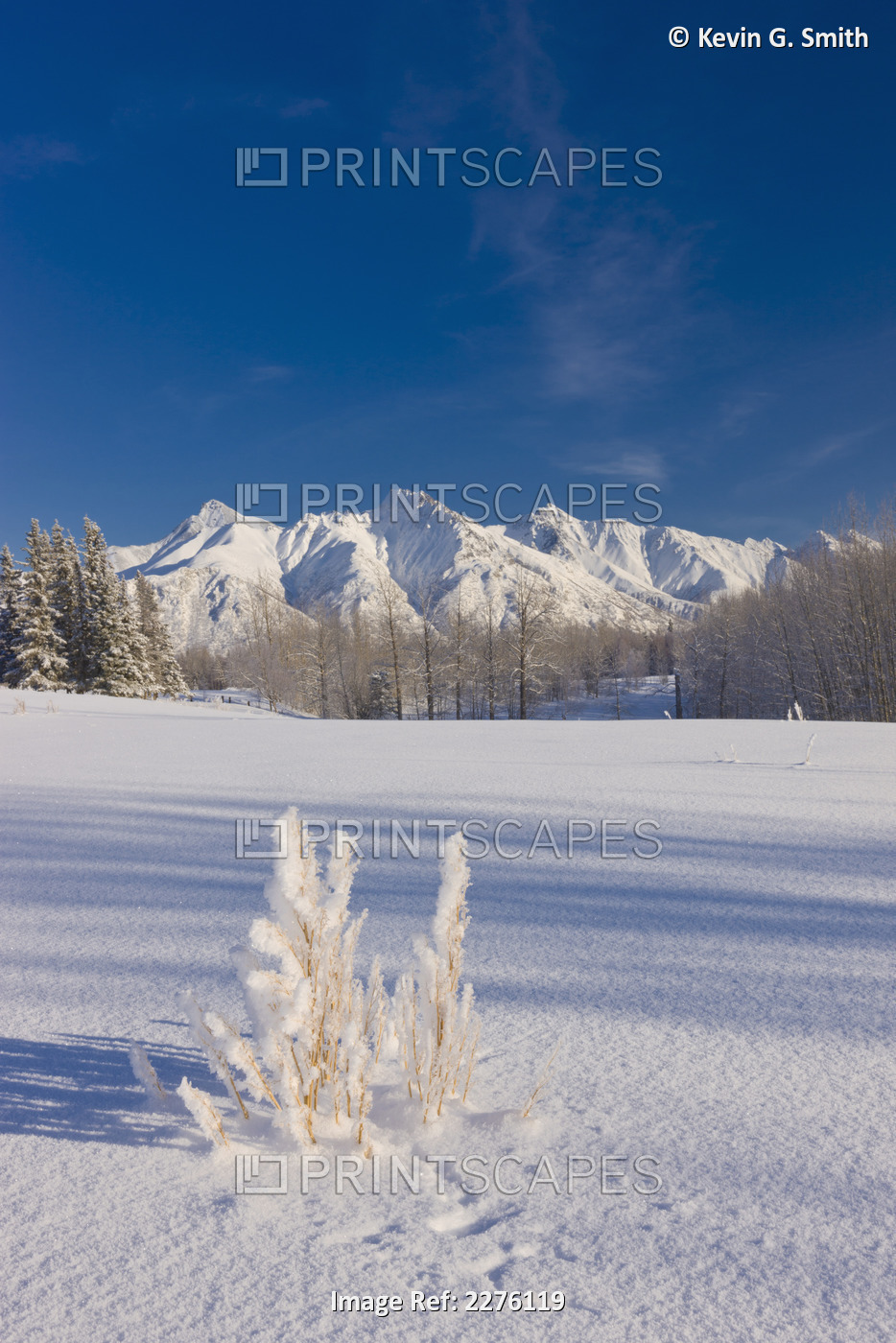 Scenic winter view of lazy mountain in the chugach mountains; Palmer alaska ...