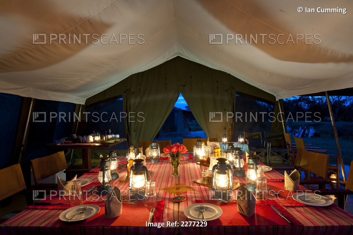 Mess Tent At Dusk, Ol Pejenta Bush Camp, Ol Pejeta Conservancy; Kenya