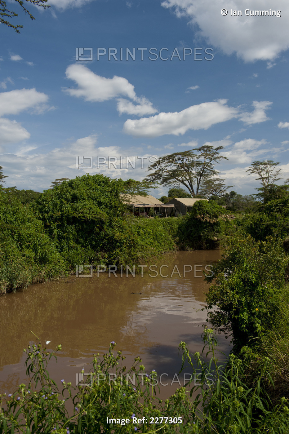 Looking Across River To Mess Tent And Lounge Tent Of Ol Pejeta Bush Camp, Ol ...