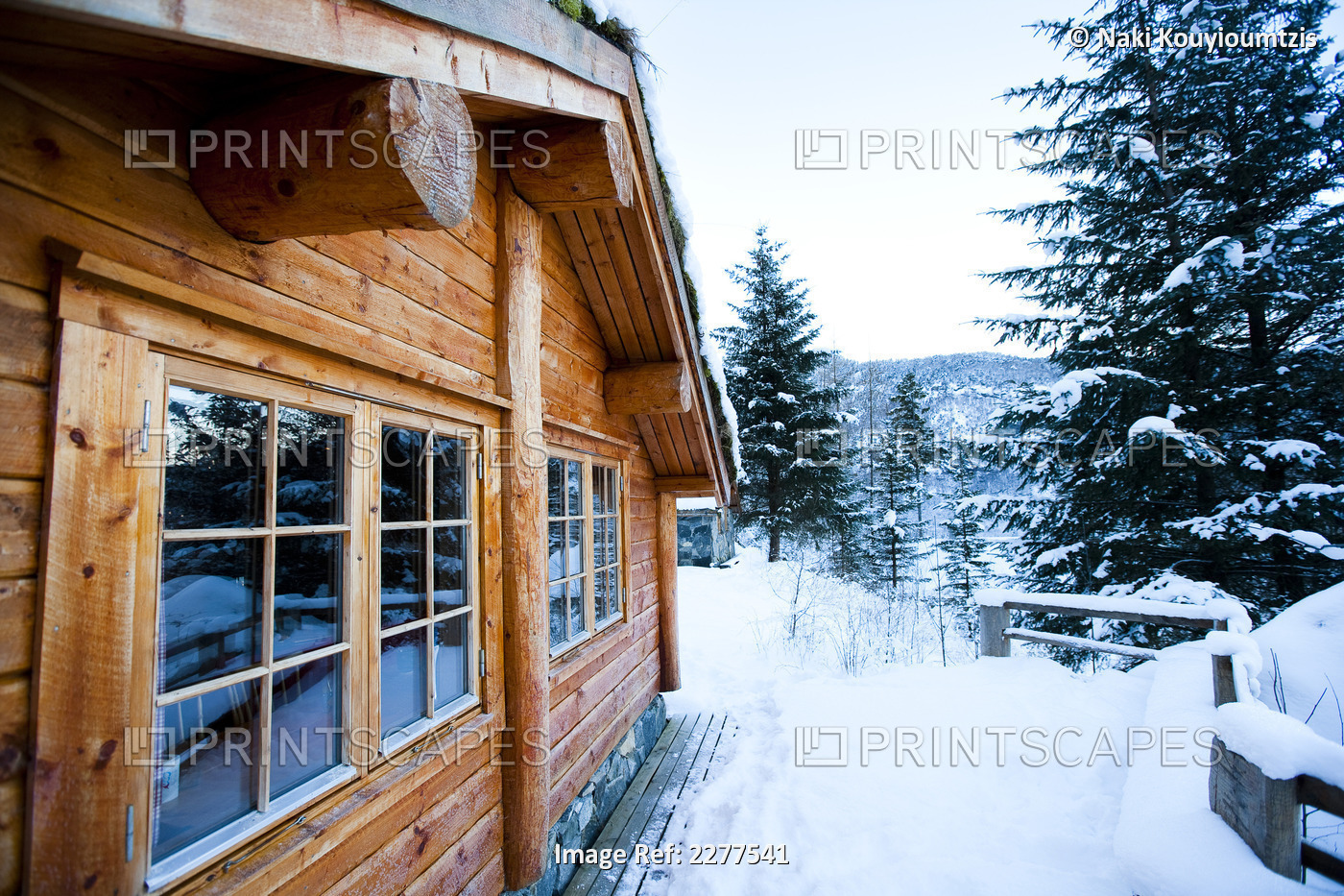 Winter Alpine Scenery With Mountains, Snow And A Pine Forest With Brekke Rental ...