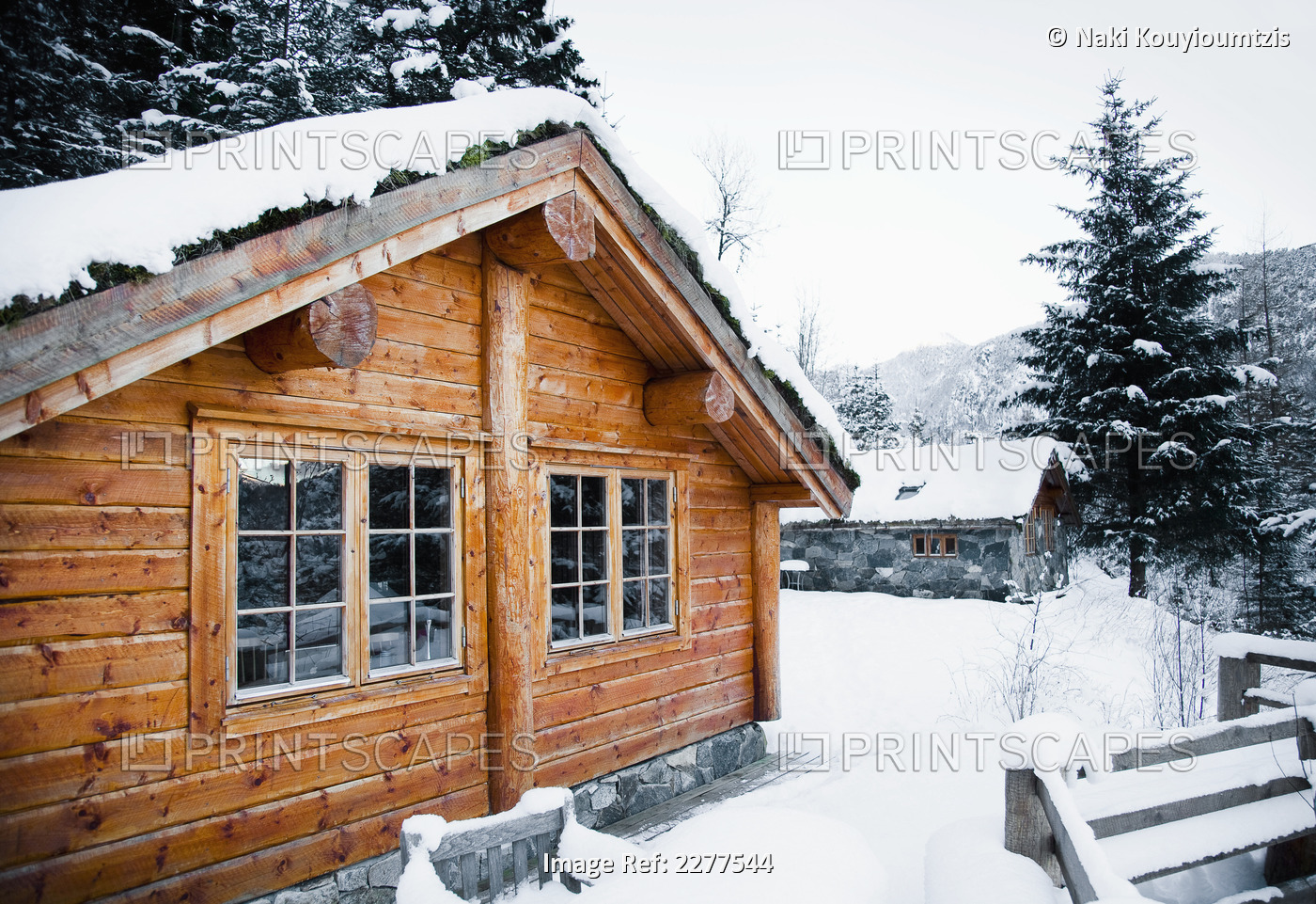 Winter Alpine Scenery With Mountains, Snow And A Pine Forest With Brekke Rental ...