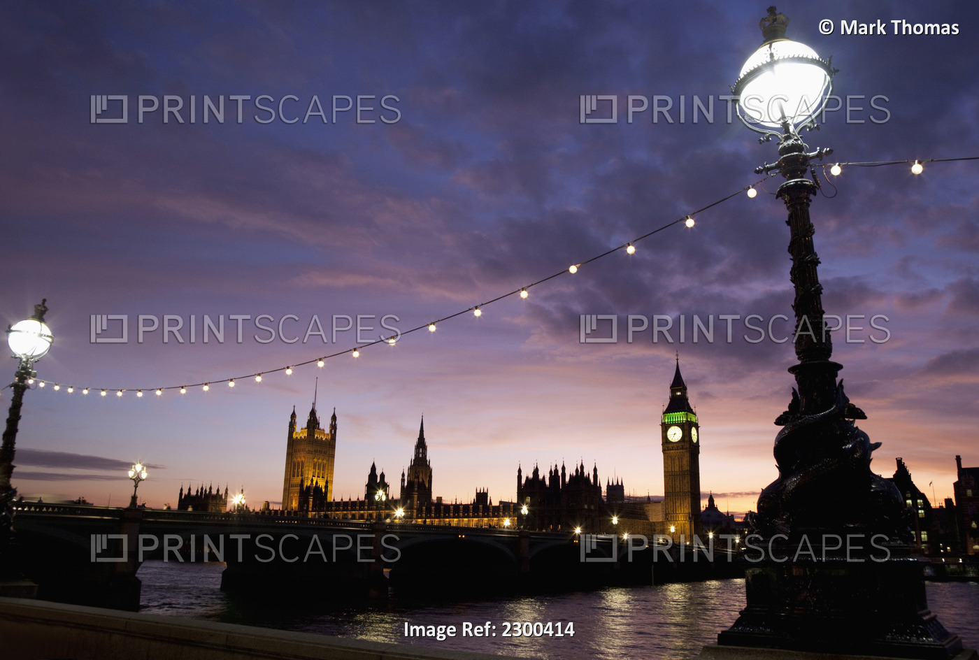 UK, England, Westminster; London, View of Big Ben and Houses of Parliament at ...
