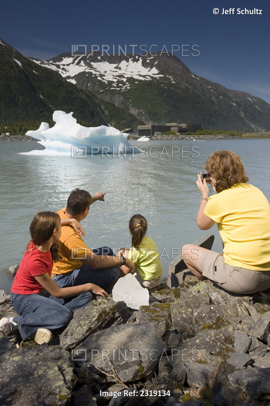 Family Inspects Chunk Of Ice From Portage Lake While Out Hiking Chugach ...