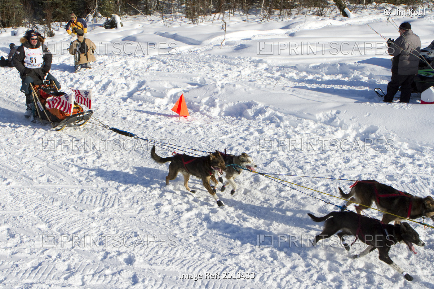 Ken Anderson Mushing On To Long Lake At The 2010 Iditarod Re-Start, Willow, ...
