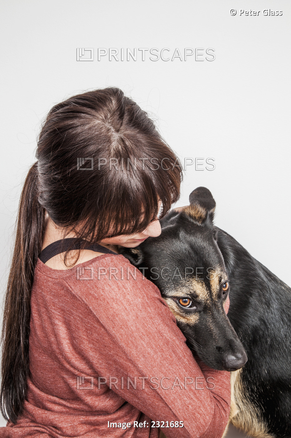 Teenage girl with her dog; Connecticut united states of america