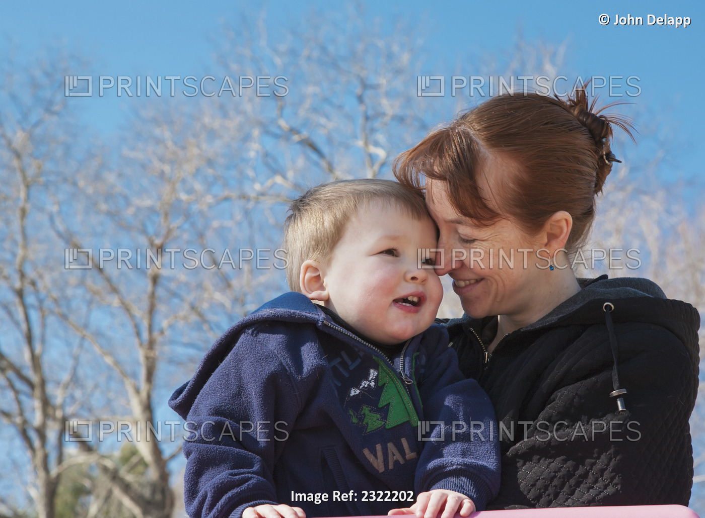 A mother with her young son; Willimantic, connecticut, united states of america