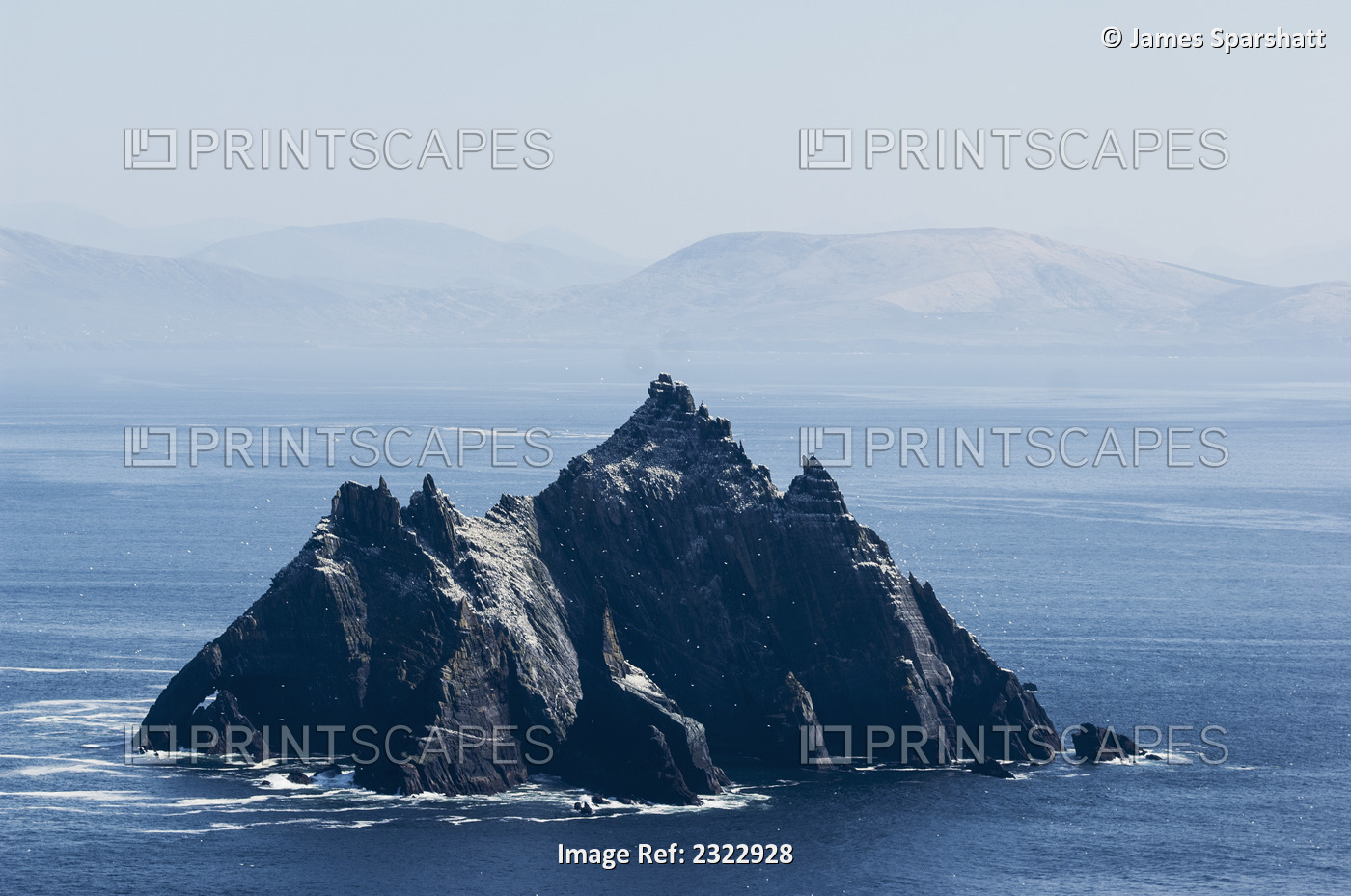 View of Little Skellig from Skellig Michael; Skellig Islands, County Kerry, ...