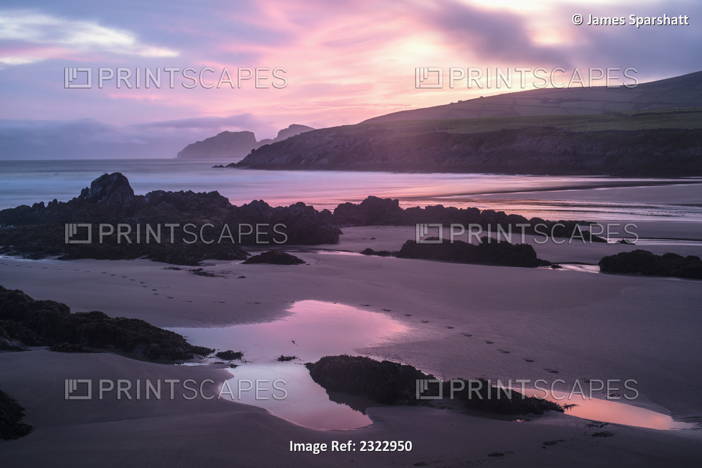 Sunset on Saint Finan's Bay; Iveragh Peninsula, County Kerry, Ireland, UK