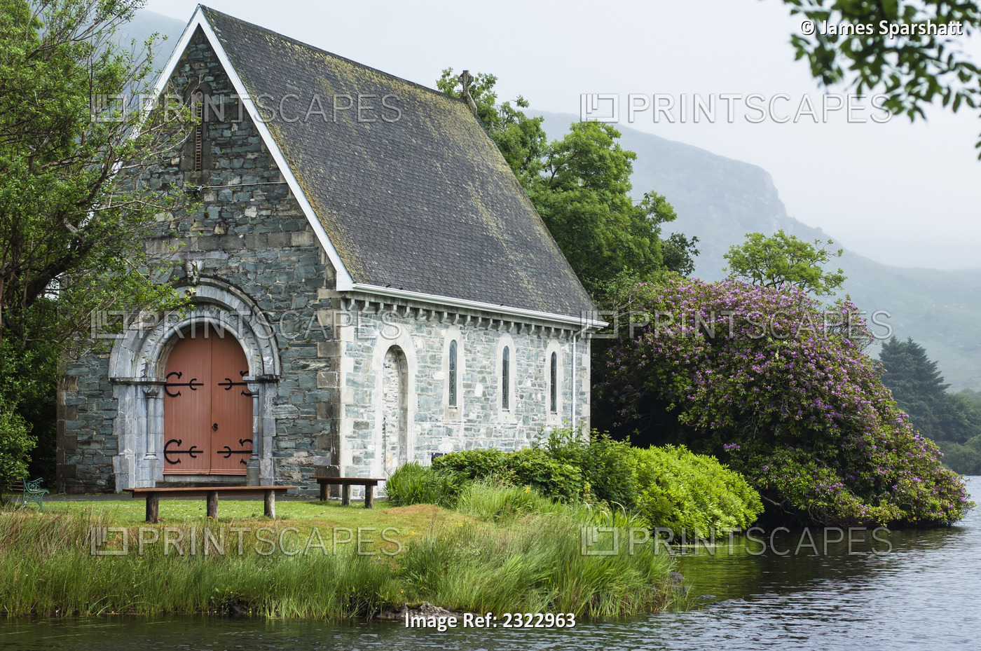 Ireland, County Kerry, St. Finbarr's Oratory; Gougane Barra Lake
