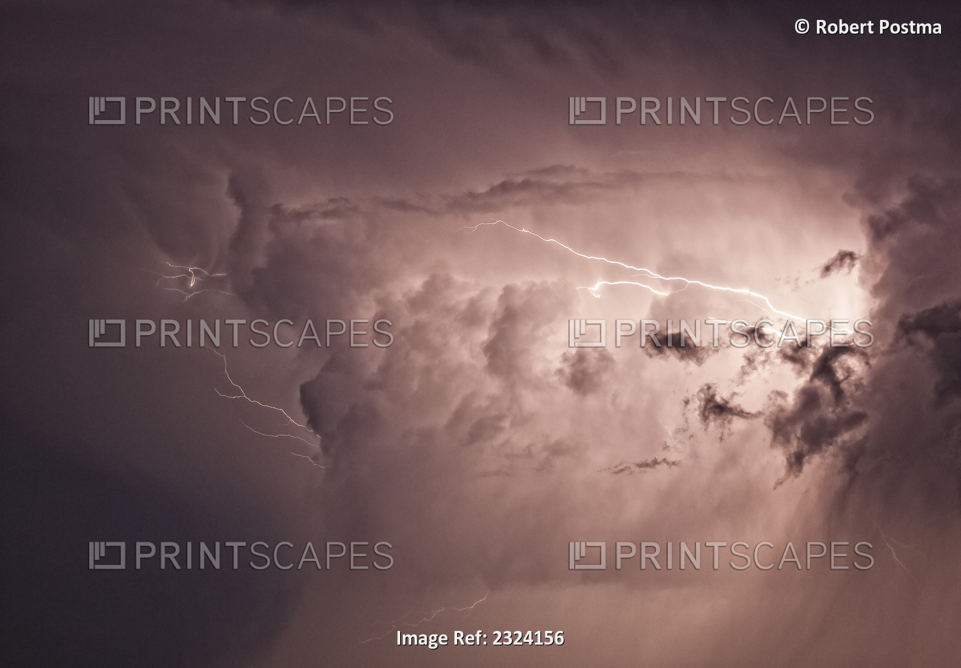 Lightning Arcs Between Clouds During A Storm; Saskatchewan, Canada