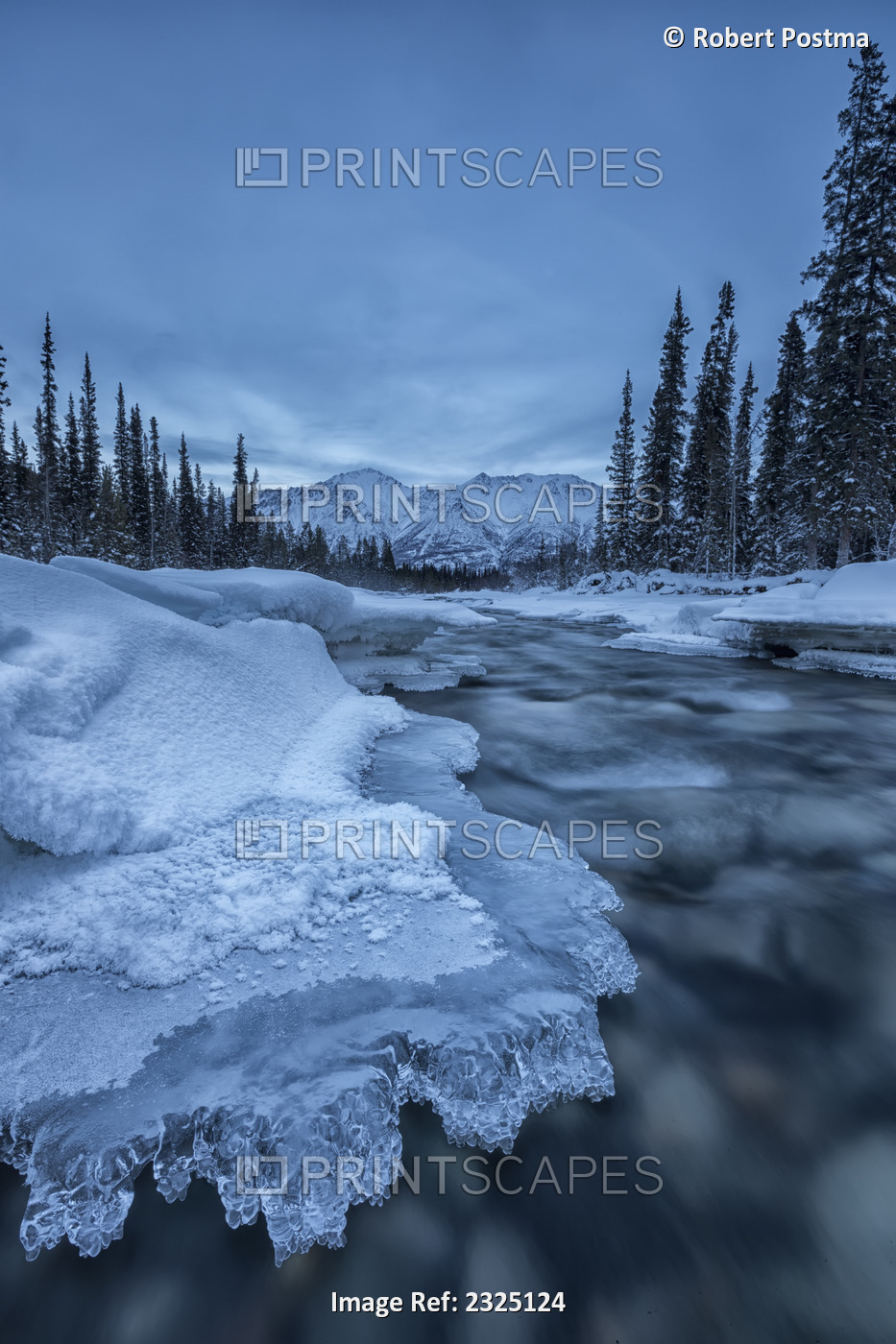 Ice Forms On The Wheaton River Near Whitehorse; Yukon Canada