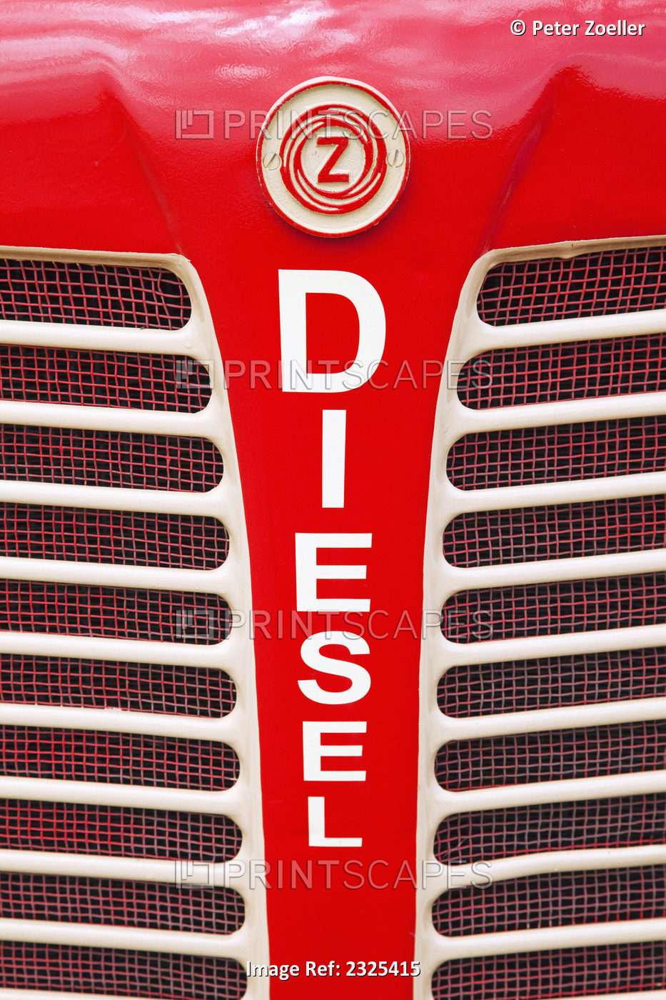 Netherlands, Zealand, Red bumper on vehicle labeled 'diesel'; Westkapelle