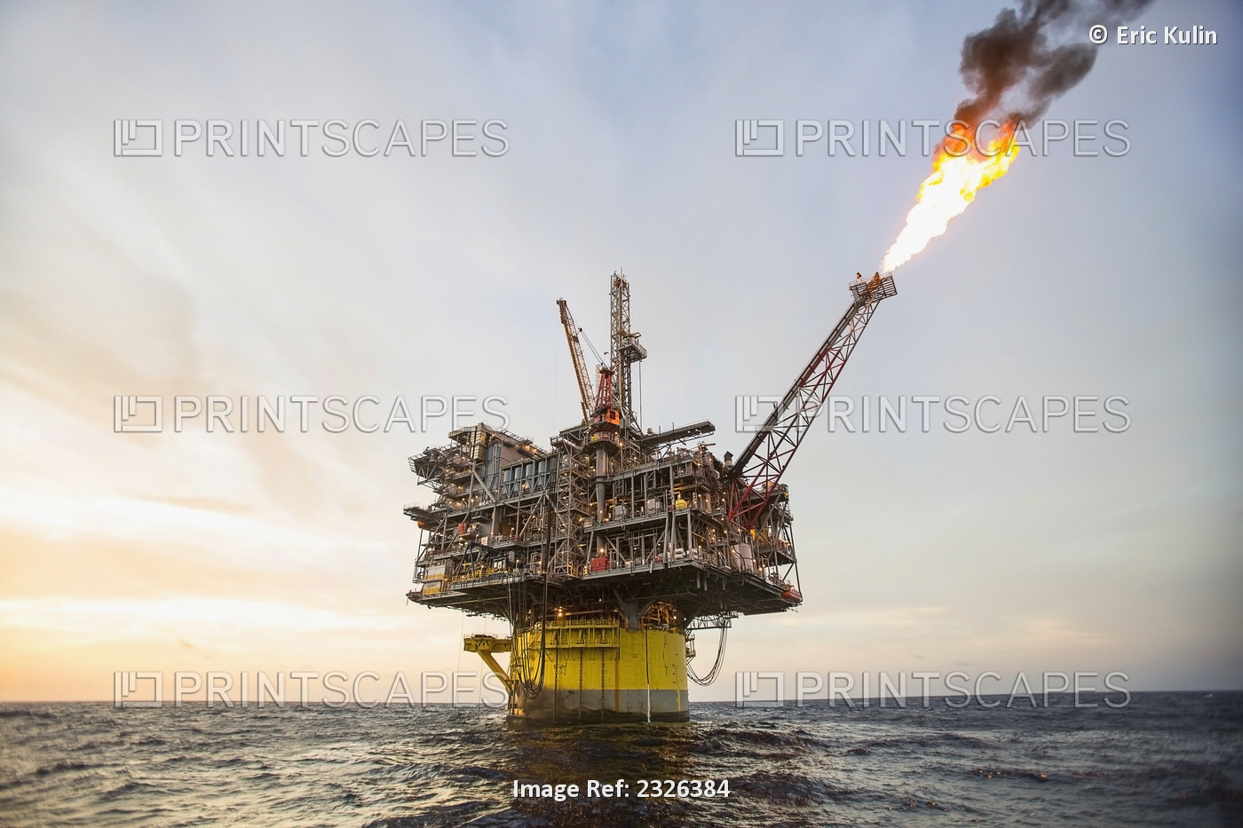 Flame coming off perdido oil rig in gulf of mexico; Corpus christi texas usa