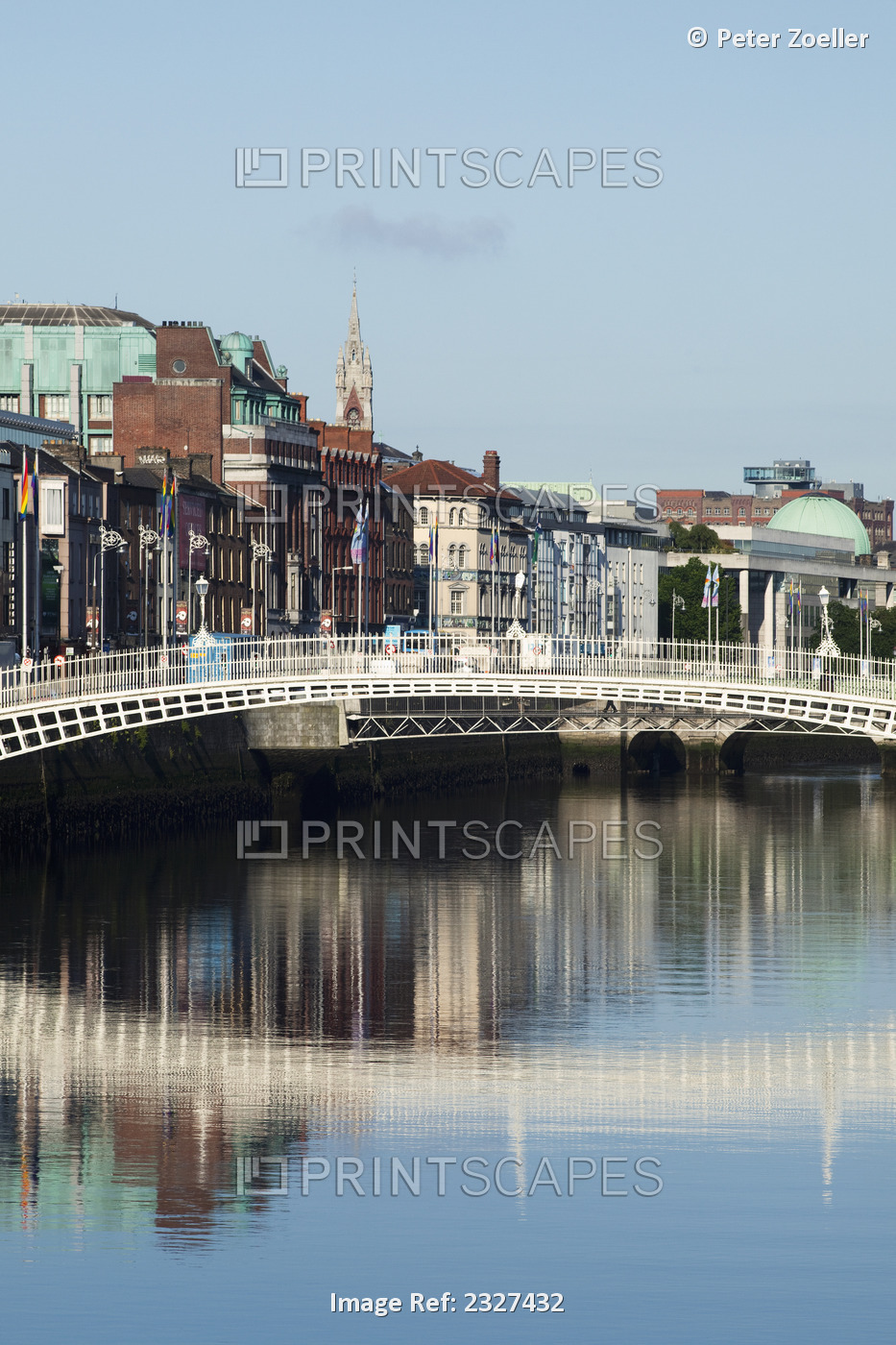 Ha'penny bridge over the river liffey; Dublin city county dublin ireland