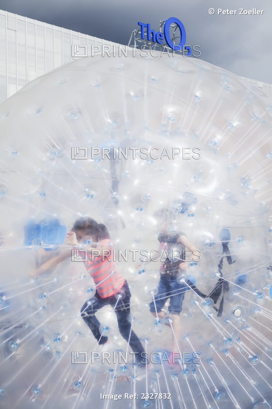 Children playing in a round structure at the o2 amphitheatre; Dublin county ...