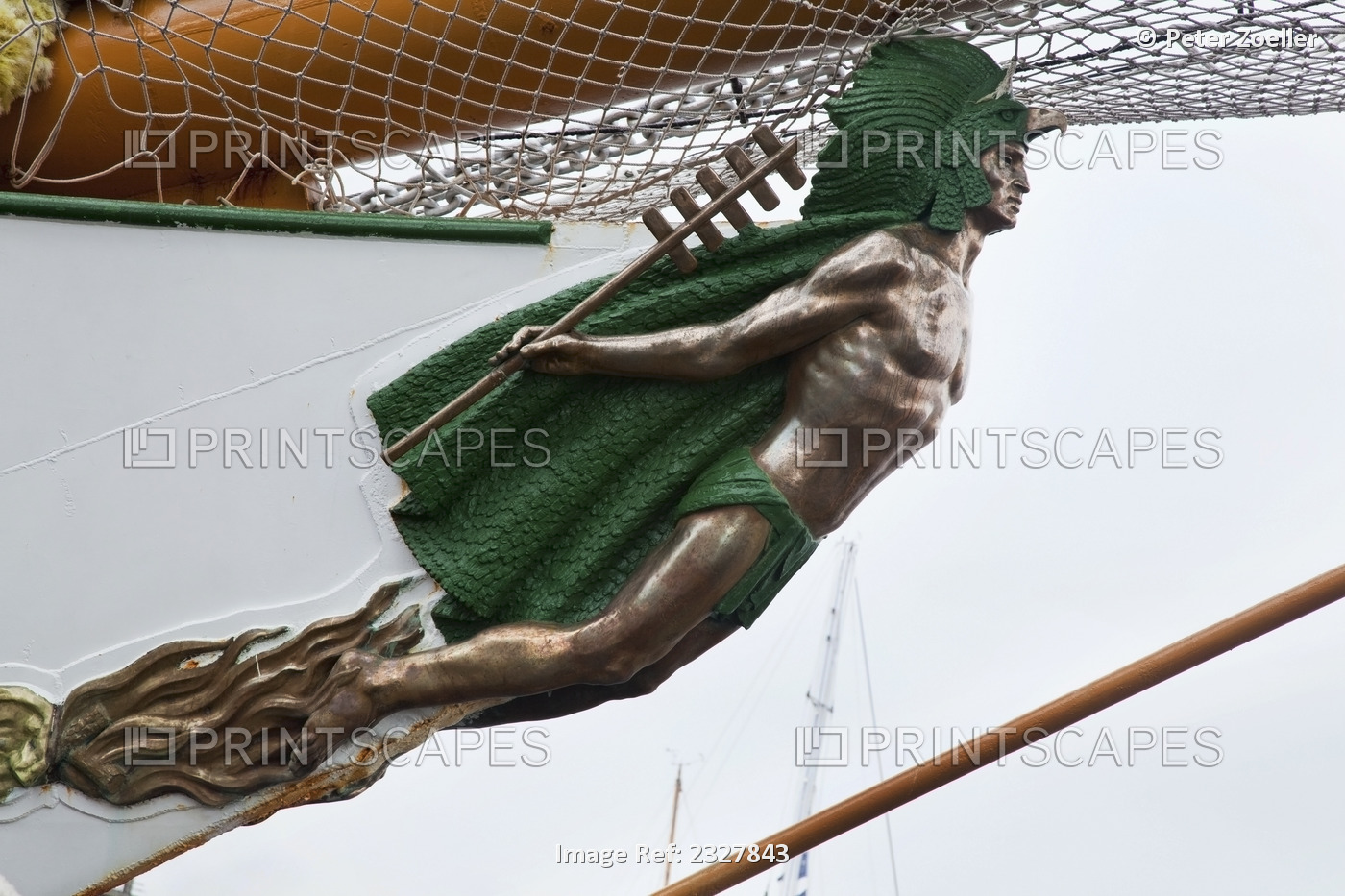 Sculpture of a man on the bow of a ship for the tall ship race; Dublin county ...
