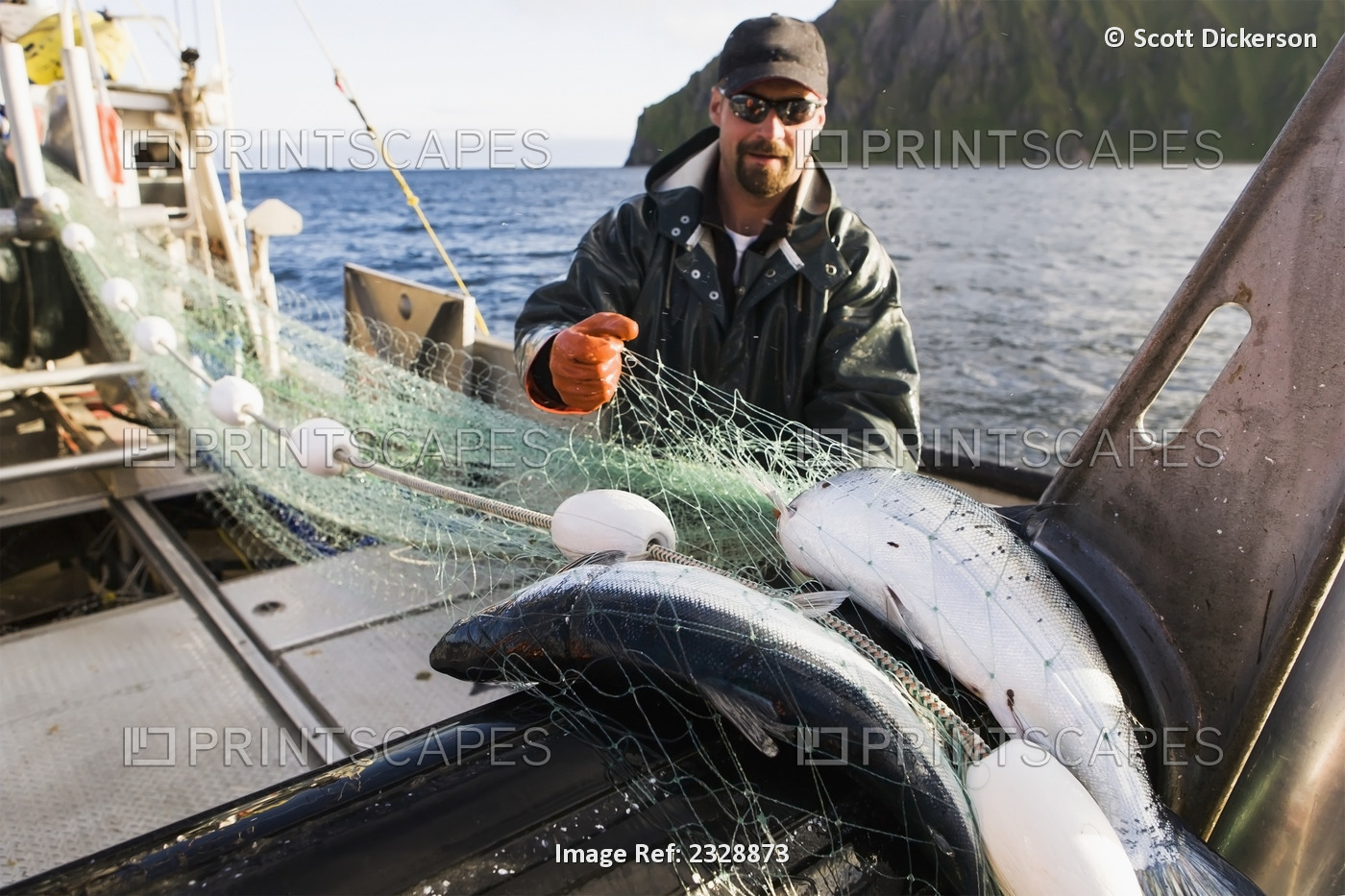 Salmon Fishing In Front Of Cape Pankoff On Unimak Island In The Alaska ...