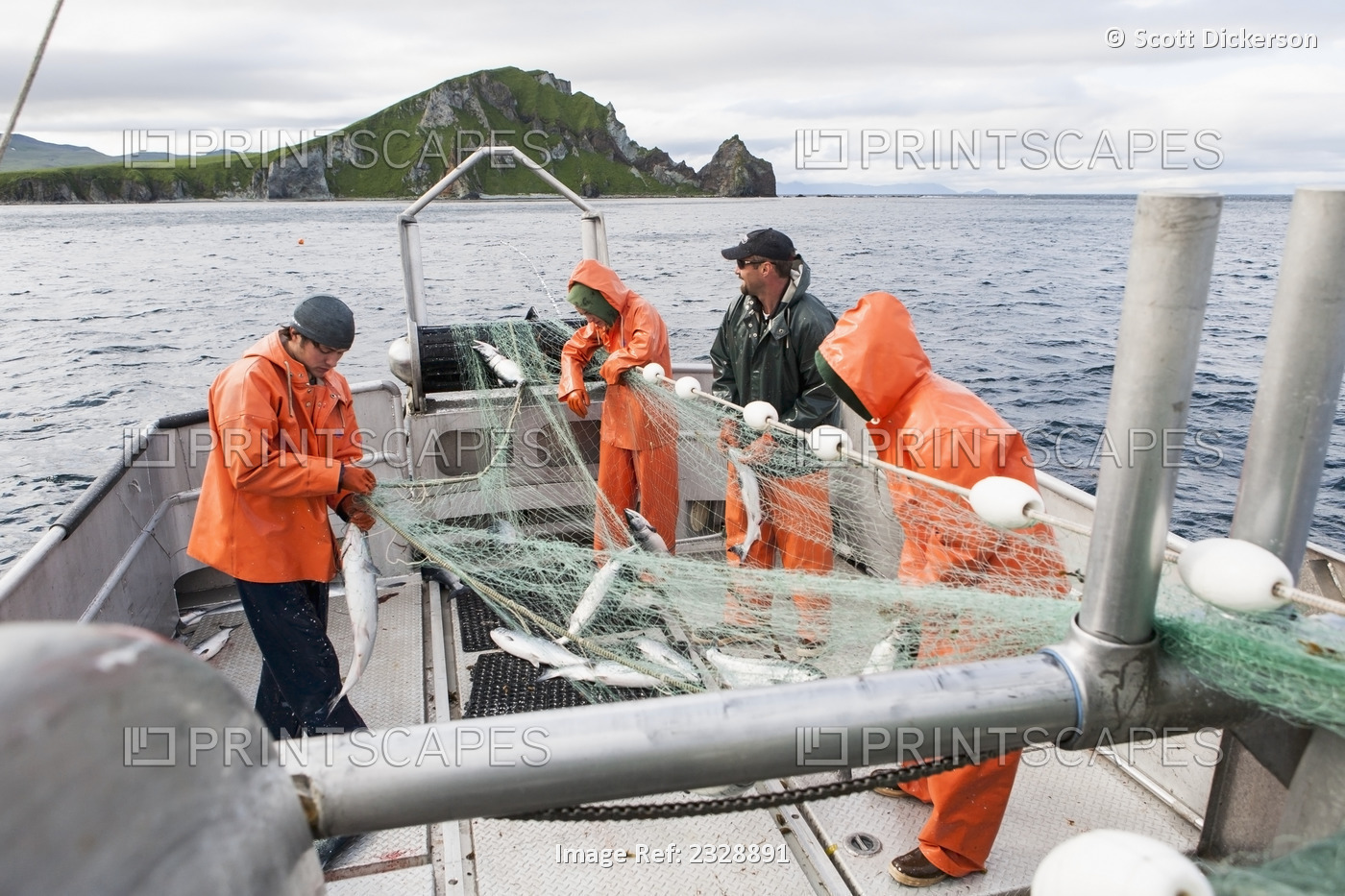 Salmon Fishing In Front Of Cape Pankoff On Unimak Island In The Alaska ...