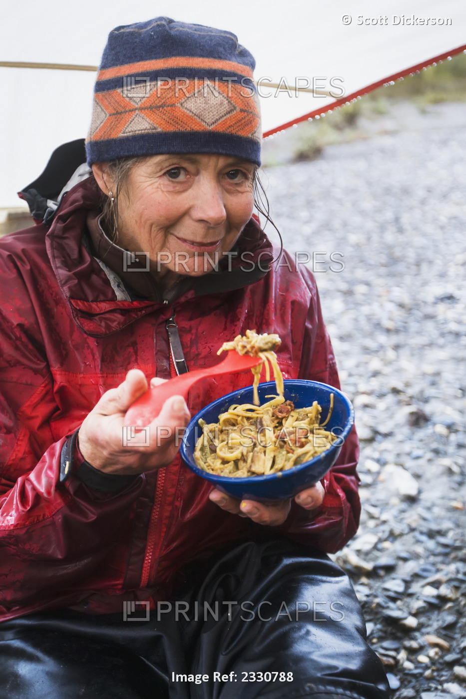 Portrait Of A Camper Eating Near Noatak River In The Brooks Range, Gates Of The ...