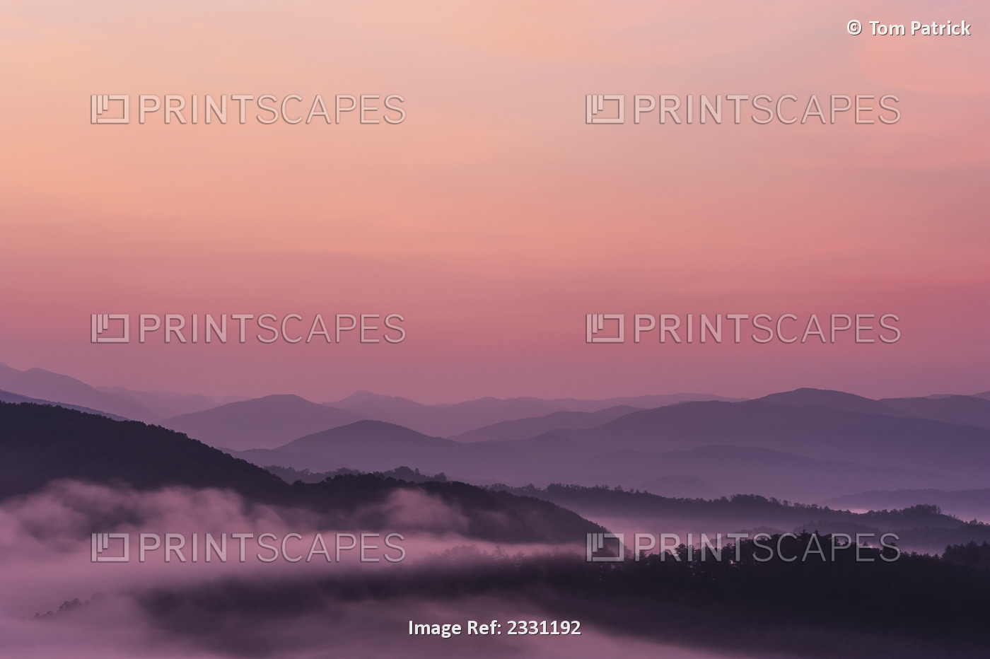 Sunrise as seen from the overlook along the foothills parkway great smoky ...