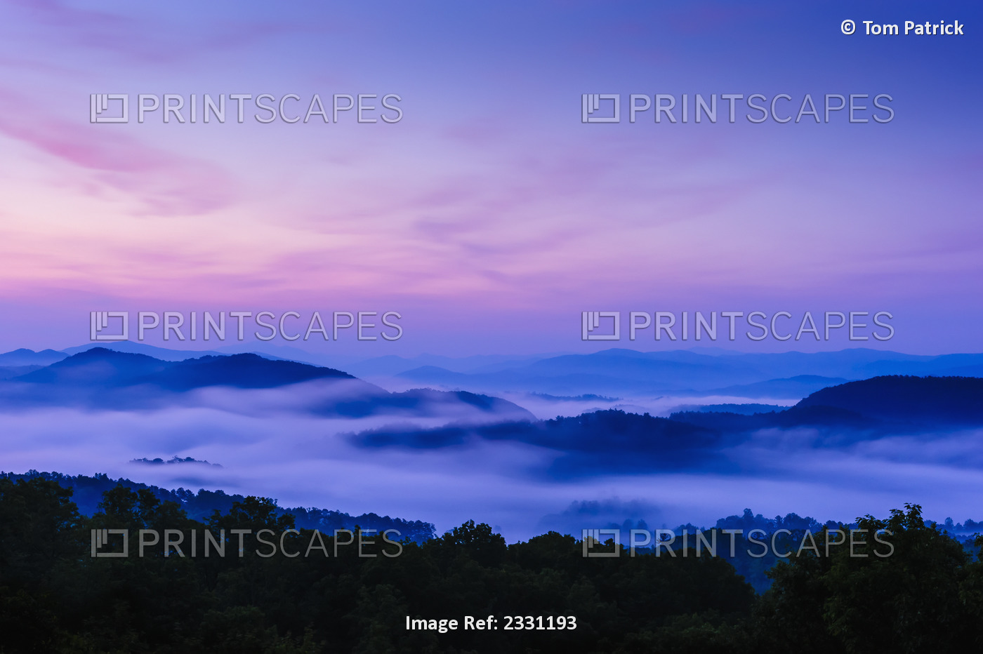 Sunrise as seen from the overlook along the foothills parkway great smoky ...