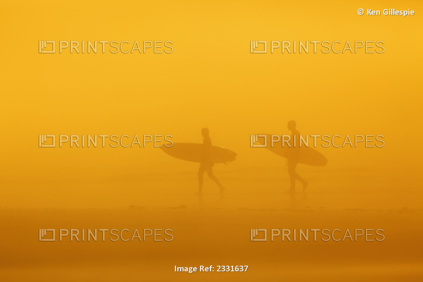 Surfers in the fog on long beach pacific rim national park;Vancouver island ...