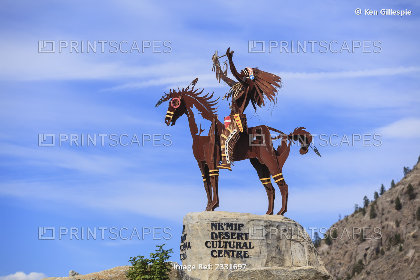 First Nations Sculpture At The Entrance To Nk'mip Desert Cultural Centre; ...