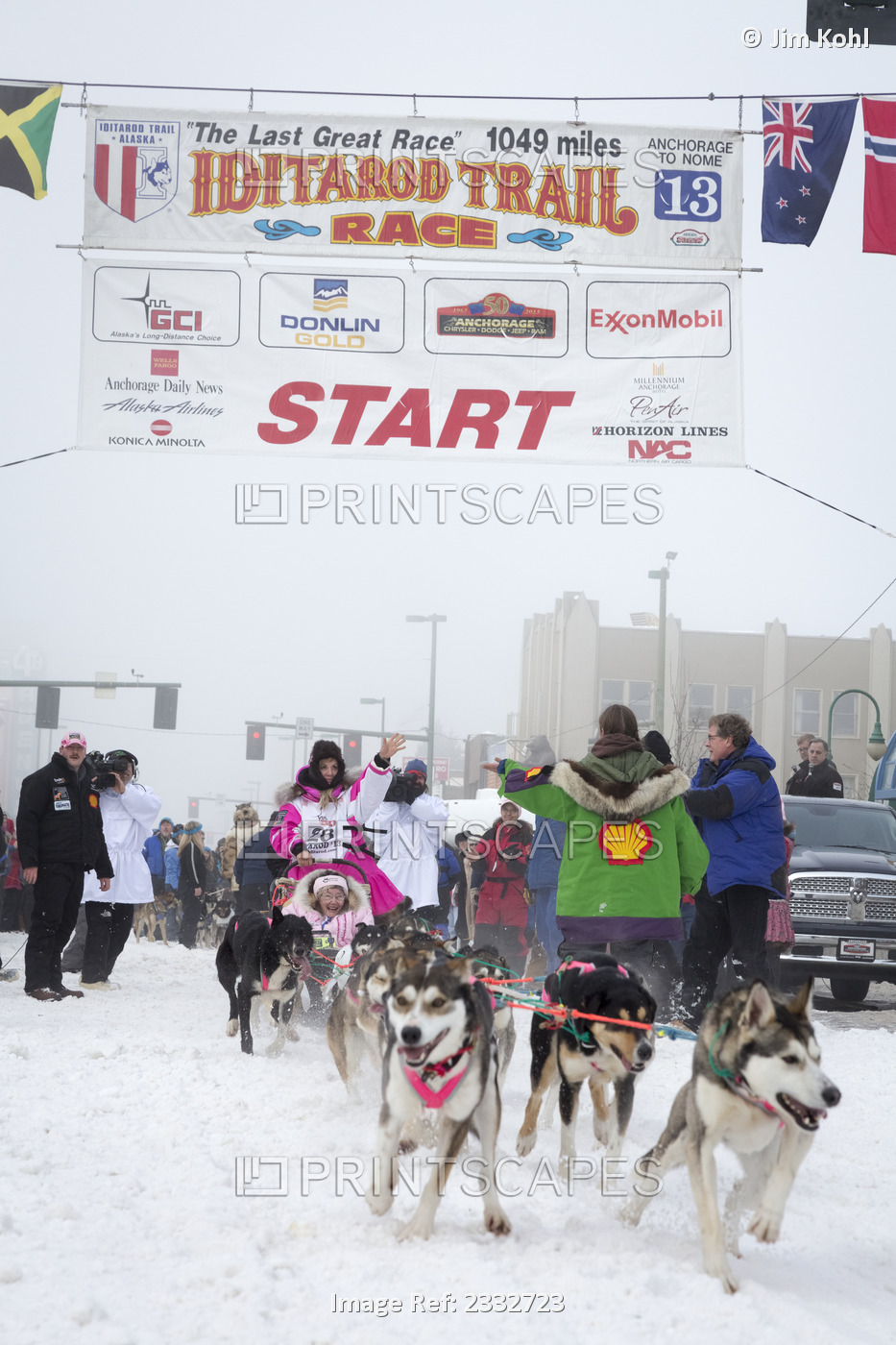 Deedee Jonrowe And Team Leave The Ceremonial Start Line At 4Th Avenue And D ...