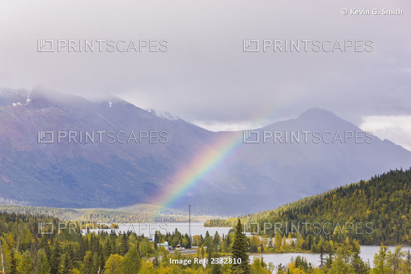 Rainbow Over Moose Pass, Fall, Kenai Mountains, Chugach National Forest, Kenai ...