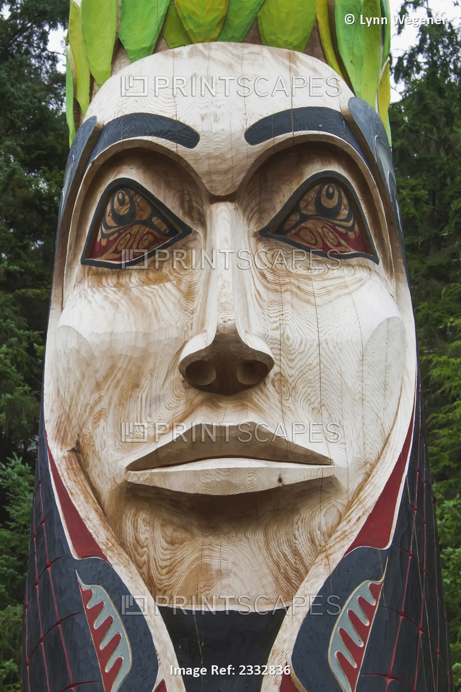 Close Up Of A Totem In Sitka National Historical Park, Southeast Alaska, Fall