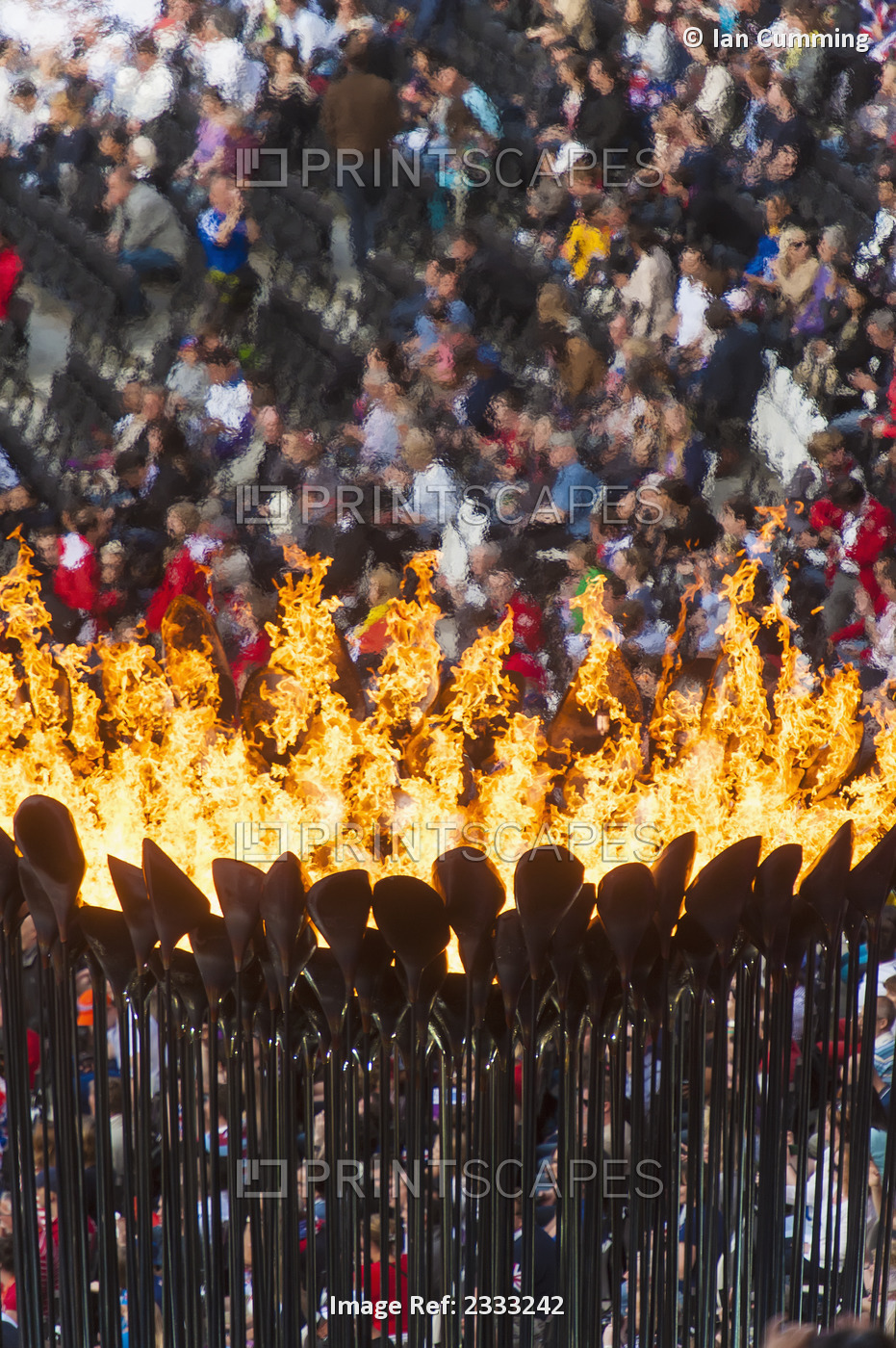 Flames Of Olympic Cauldron Designed By Thomas Heatherwick; London, England, ...