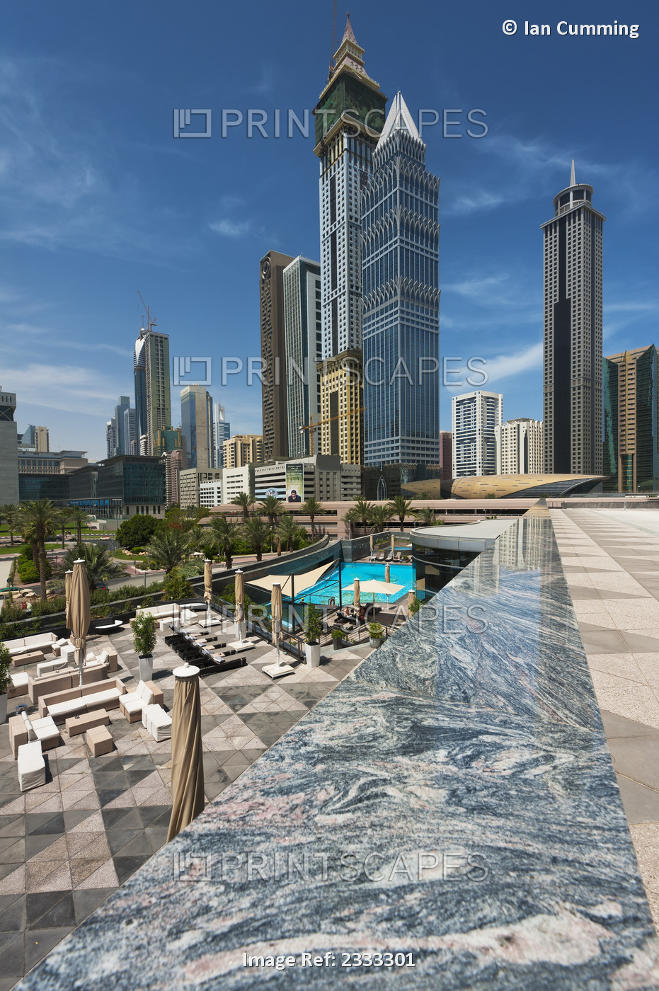 Looking Across Hotel Swimming Pool To Difc (Dubai International Financial ...