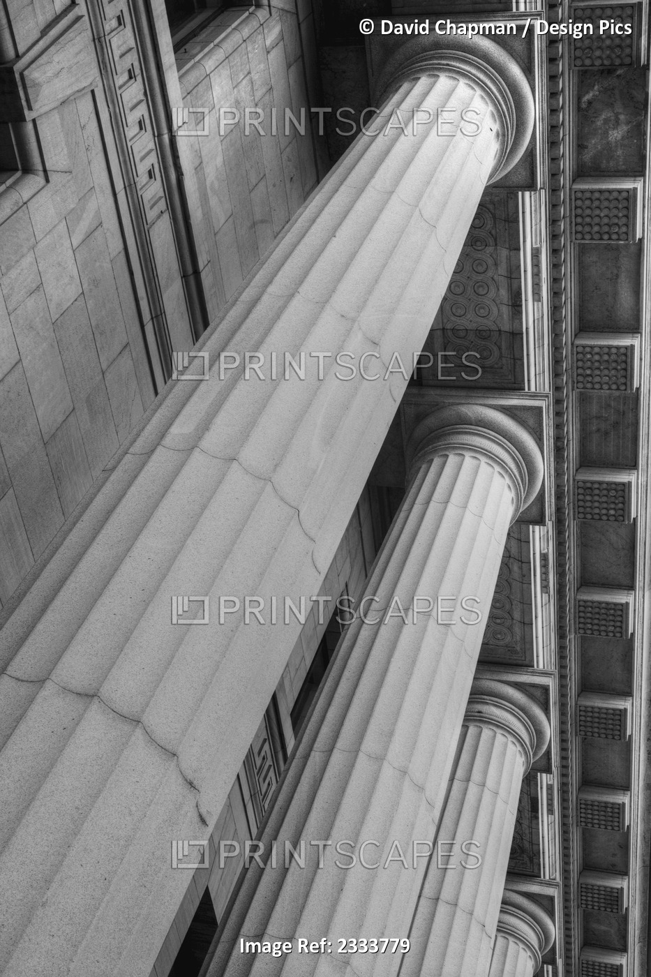 Columns on Quebec court of appeals building; Montreal, Quebec, Canada